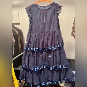 Crewcuts by J.Crew Girls' Navy Sequin Tulle Dress.
